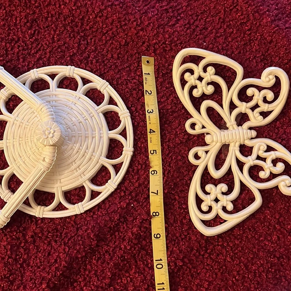 Vintage Homco Home Interiors White Bathroom butterfly decor set